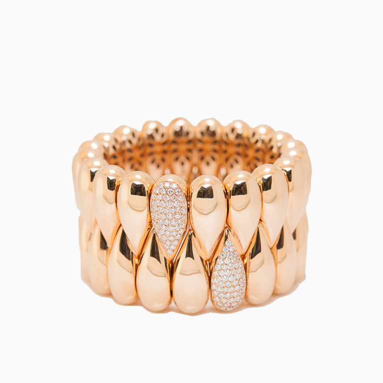 Rose Gold Bangle with Diamonds - Mindham Fine Jewellery Ltd.