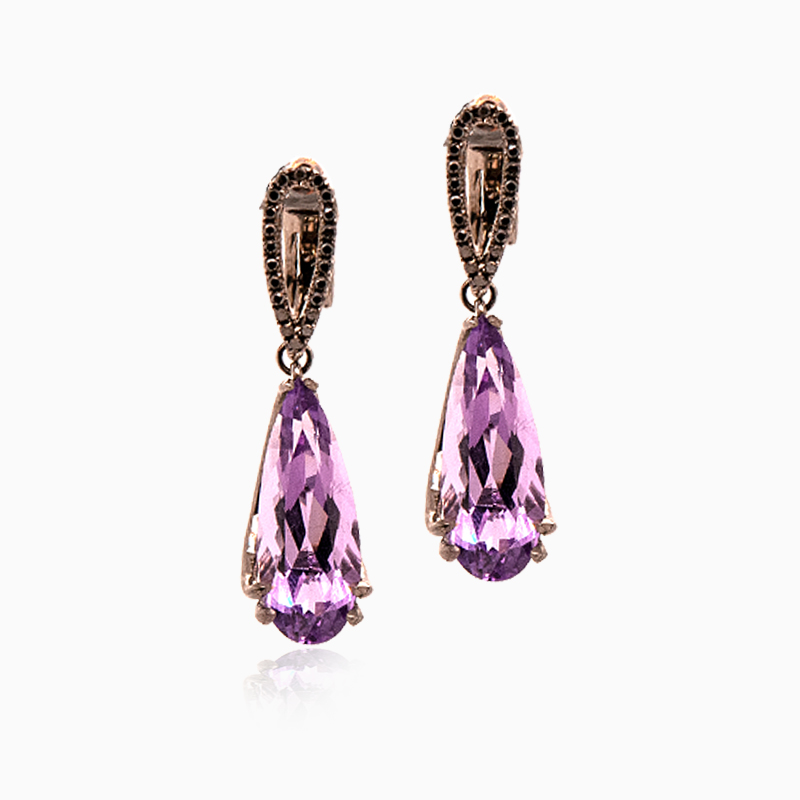 Drop hot sale amethyst earrings